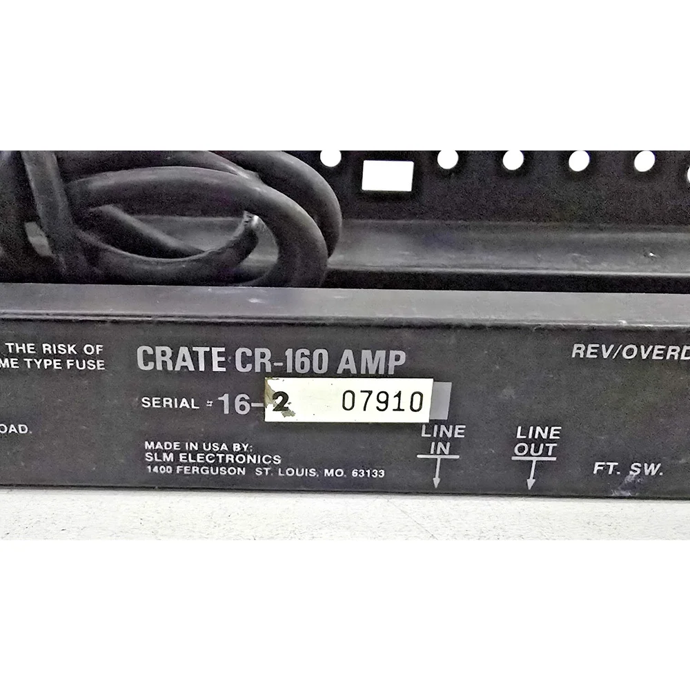 Crate CR-160 Amplifier OEM Control Panel Steel Plate Replacement Part